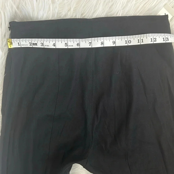 Anthropologie essential wide leg pants size 4 black linen blend trousers - Picture 8 of 9